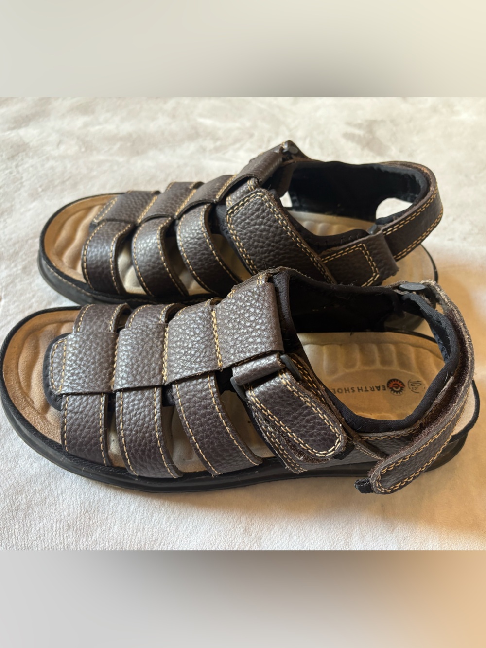 Earth Shoe Canyon Brown Leather Fisherman Comfort Sandals Men’s 10.5
